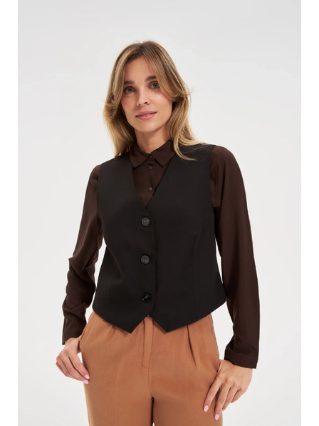 Moodo Elegantní vesta černá Moodo