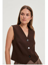 Moodo Elegantní vesta hnědá Moodo