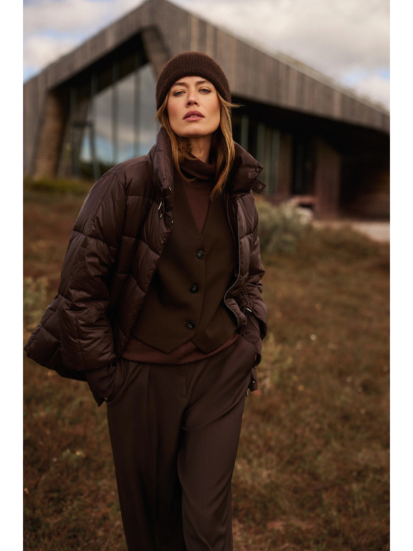 Moodo Elegantní vesta hnědá Moodo