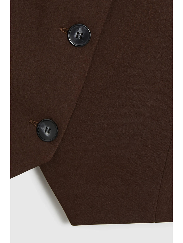 Moodo Elegantní vesta hnědá Moodo