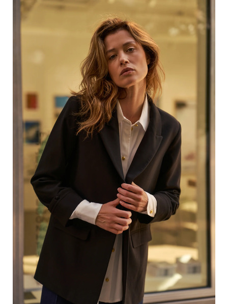 Moodo Hladké sako černé Moodo