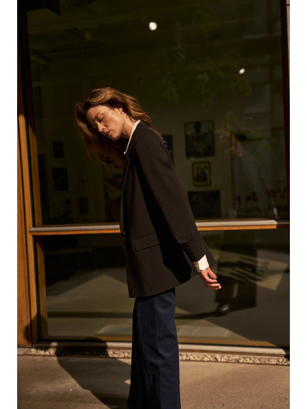 Moodo Hladké sako černé Moodo