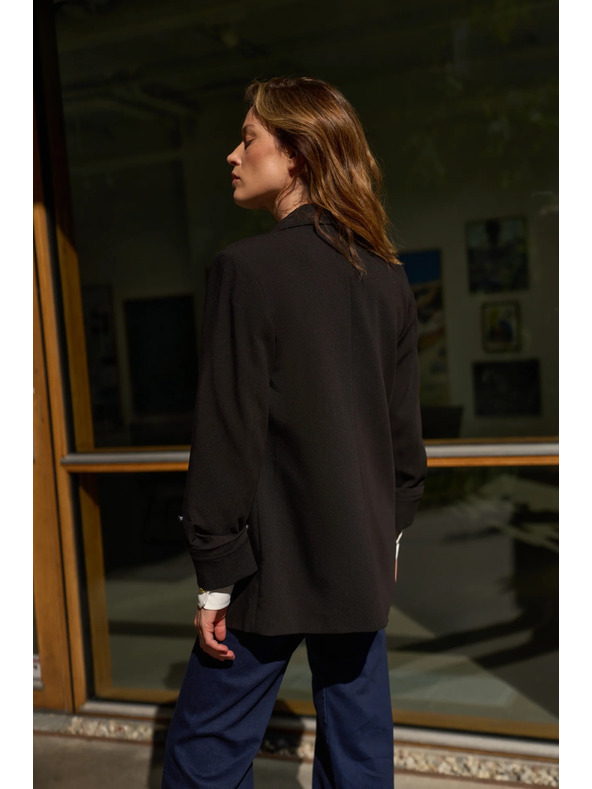 Moodo Hladké sako černé Moodo