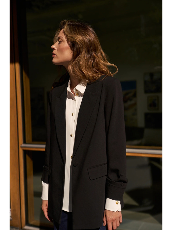 Moodo Hladké sako černé Moodo