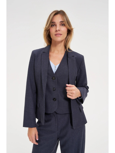 Moodo Modré pruhované sako Moodo
