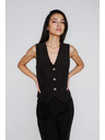 Moodo Vesta s ozdobnými knoflíky černá Moodo