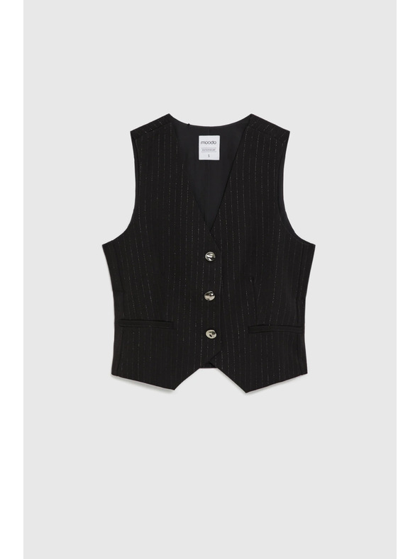 Moodo Vesta s ozdobnými knoflíky černá Moodo