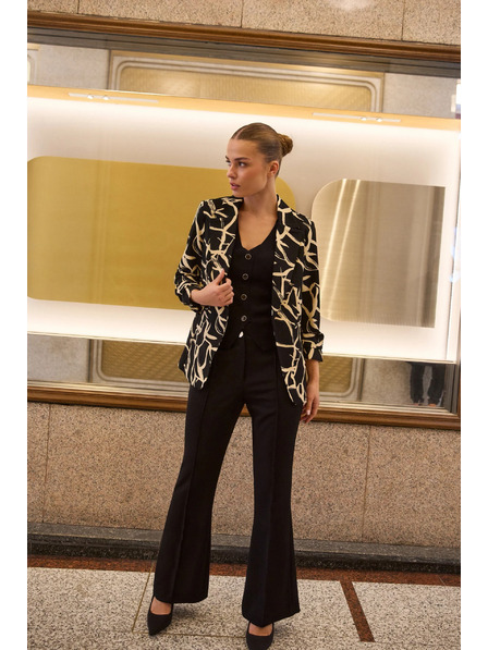 Moodo Sako se zřaseným 3/4 rukávem černé Moodo