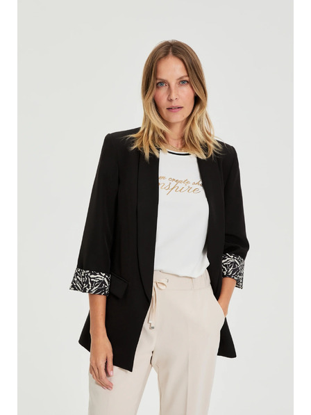 Moodo Sako s ozdobnými manžetami černé Moodo