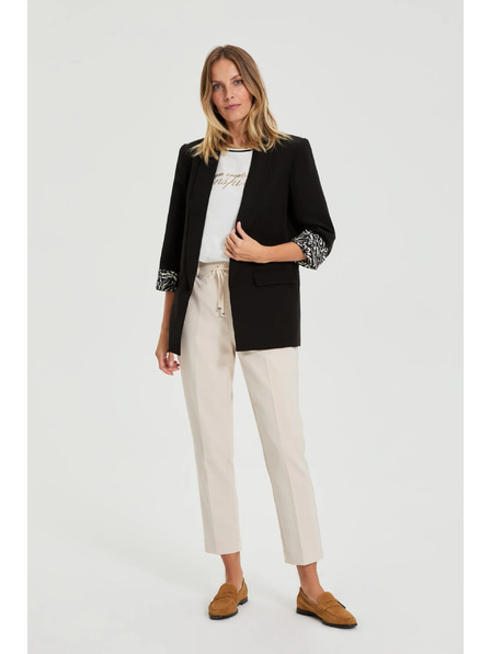 Moodo Sako s ozdobnými manžetami černé Moodo