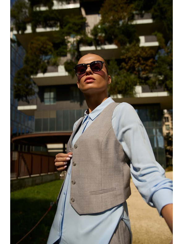 Moodo Elegantní vesta šedá Moodo