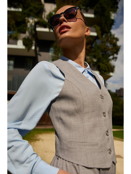 Moodo Elegantní vesta šedá Moodo