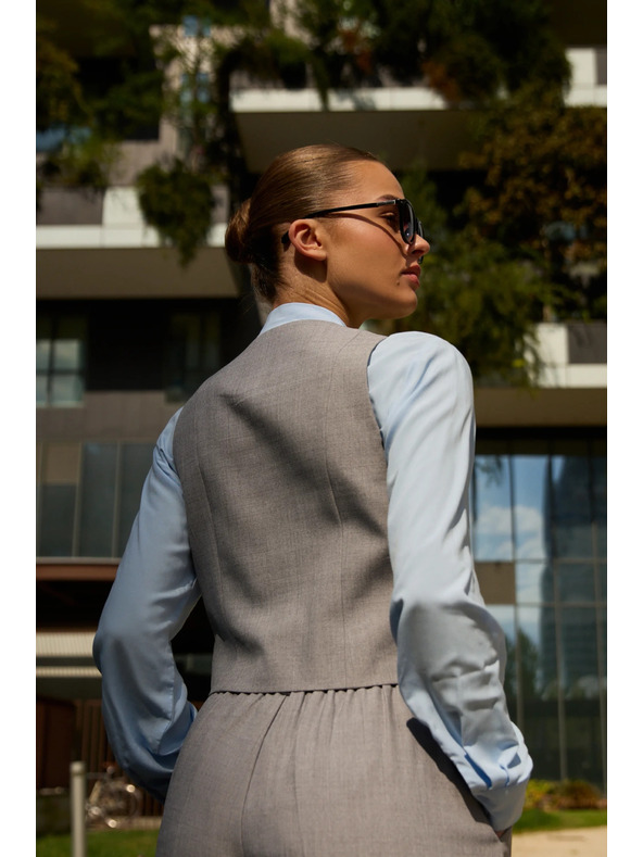 Moodo Elegantní vesta šedá Moodo