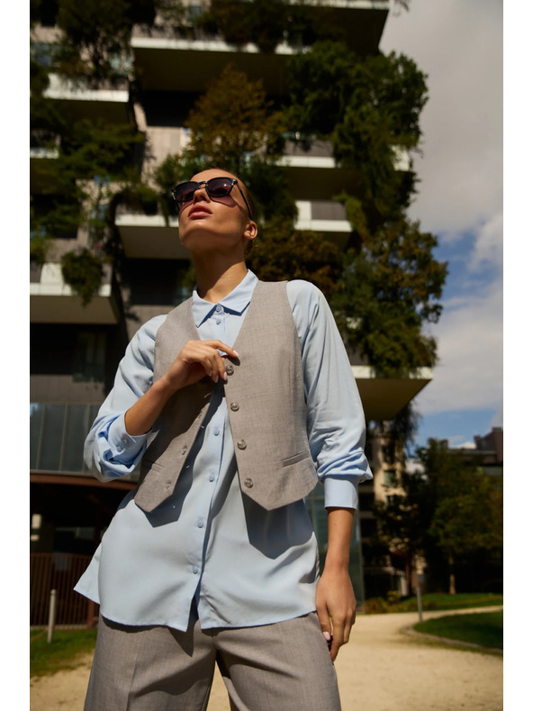 Moodo Elegantní vesta šedá Moodo