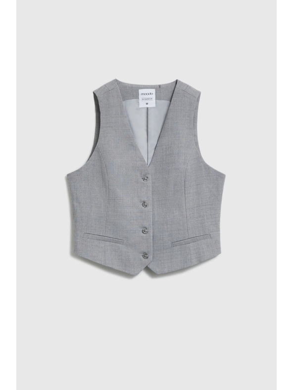 Moodo Elegantní vesta šedá Moodo