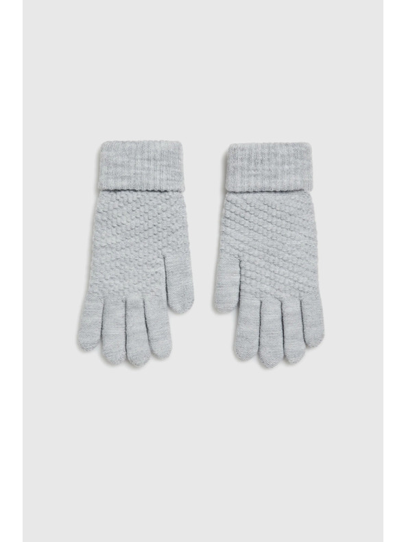 Moodo Pletené šedé rukavice Moodo
