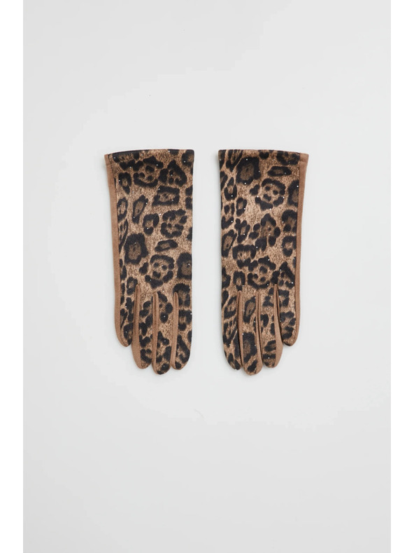 Moodo Béžové leopardí rukavice Moodo