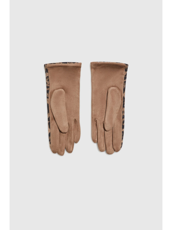 Moodo Béžové leopardí rukavice Moodo