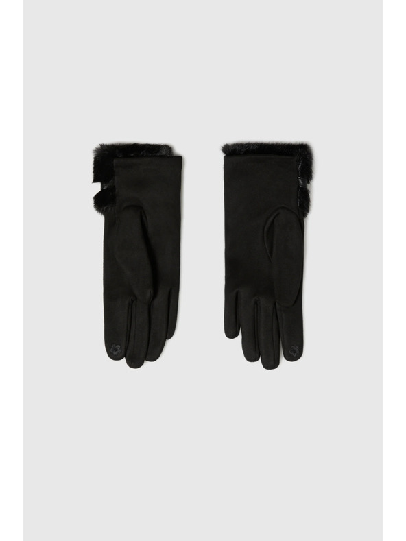 Moodo Rukavice s kožešinkou černé Moodo