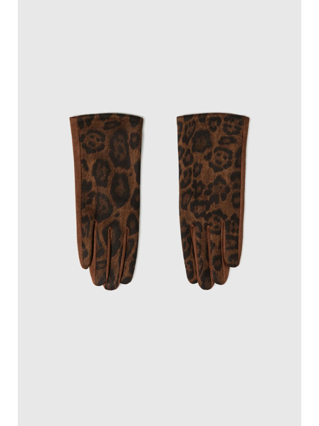 Moodo Hnědé leopardí rukavice Moodo