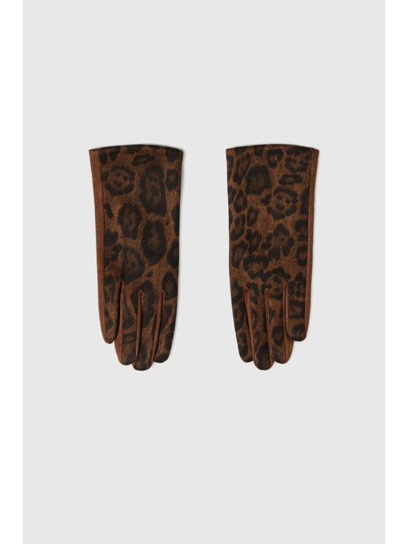 Moodo Hnědé leopardí rukavice Moodo