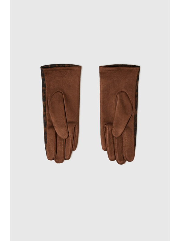 Moodo Hnědé leopardí rukavice Moodo