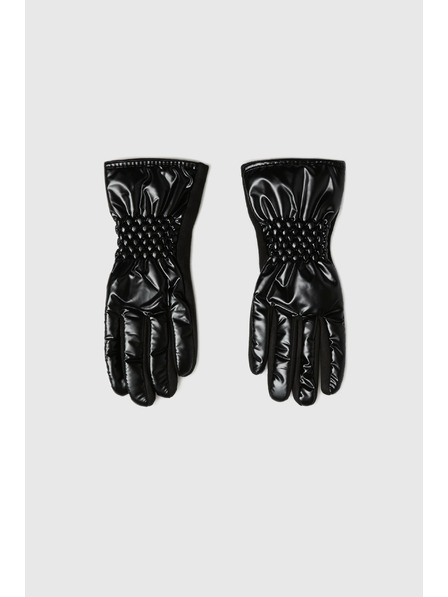 Moodo Rukavice z imitace kůže černé Moodo