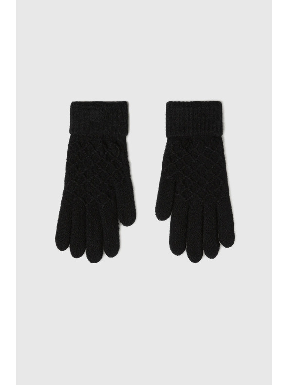 Moodo Černé pletené rukavice Moodo