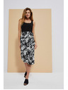Moodo Černá sukně s rostlinným potiskem Moodo