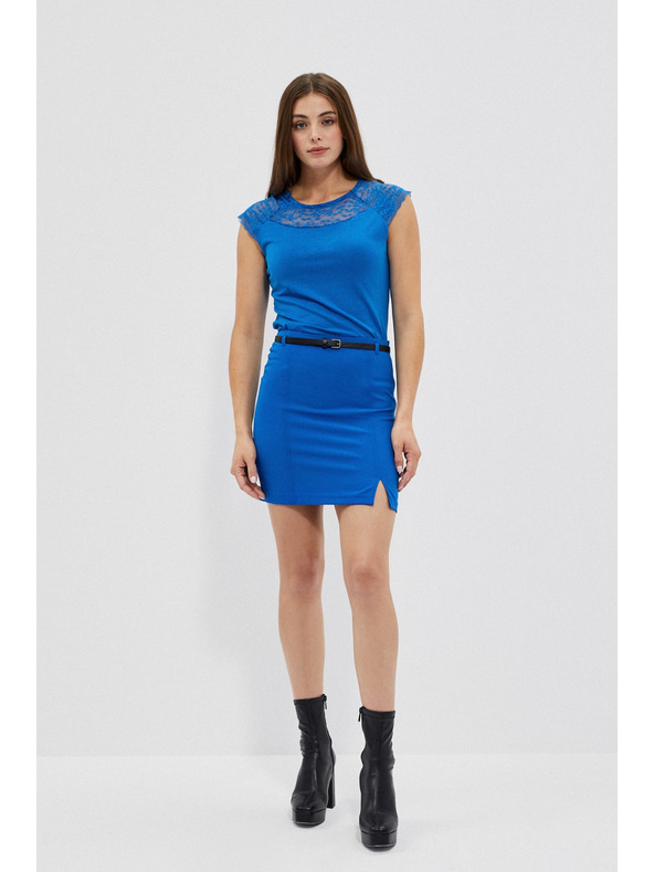 Moodo Modrá mini sukně s páskem Moodo