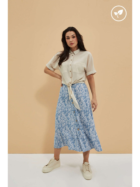 Moodo Lyocellová sukně s květinovým potiskem Moodo