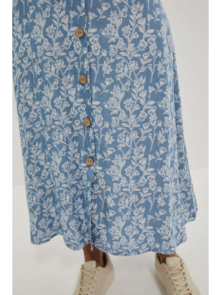 Moodo Lyocellová sukně s květinovým potiskem Moodo