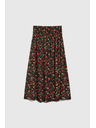 Moodo Midi sukně s květinovým vzorem černá Moodo