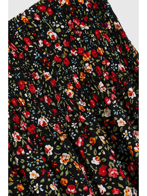 Moodo Midi sukně s květinovým vzorem černá Moodo