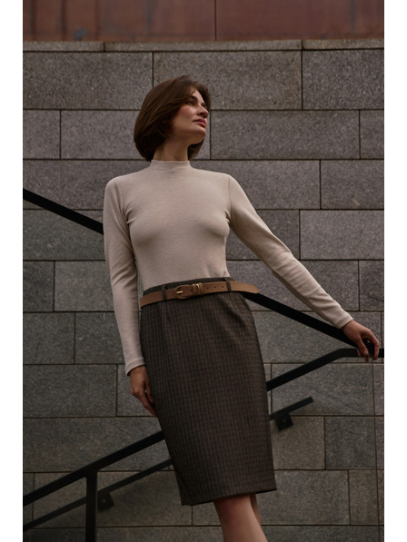 Moodo Tužková sukně po kolena tmavě béžová Moodo