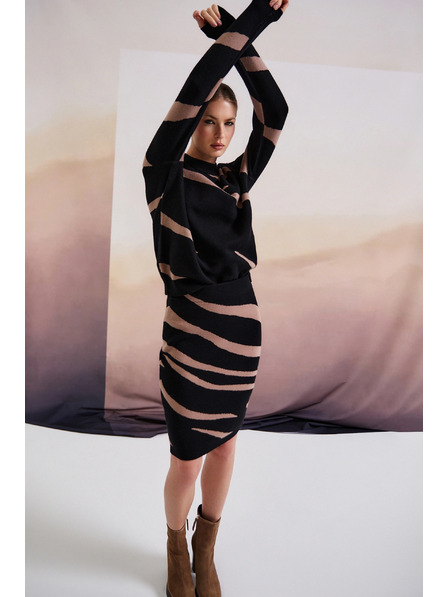 Moodo Černá úpletová sukně Moodo