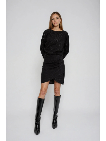 Moodo Černá nabíraná sukně Moodo