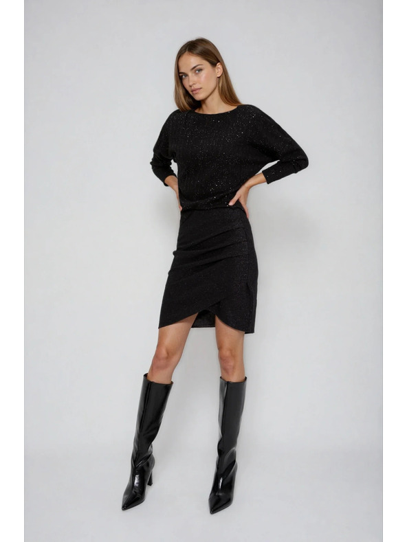 Moodo Černá nabíraná sukně Moodo