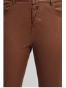 Moodo Voskované úzké kalhoty hnědé Moodo