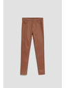 Moodo Voskované úzké kalhoty hnědé Moodo