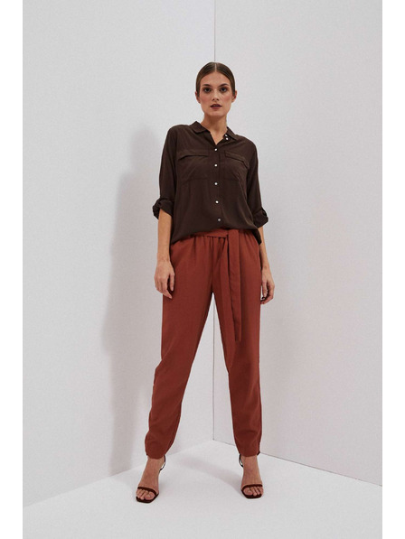 Moodo Viskózové kalhoty s rovnou nohavicí Moodo