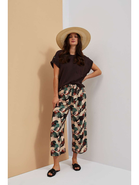 Moodo Vzorované kalhotky kullotes tmavě béžové Moodo