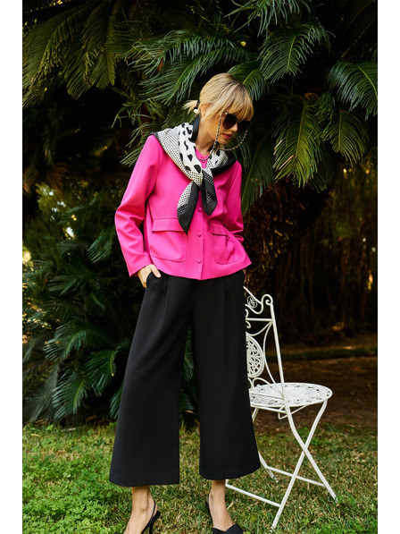 Moodo Černé kalhotové sukně s knoflíky Moodo