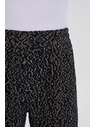 Moodo Černé kalhoty s leopardím vzorem Moodo