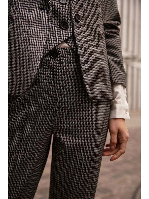 Moodo Šedé kalhoty v pepito vzoru Moodo