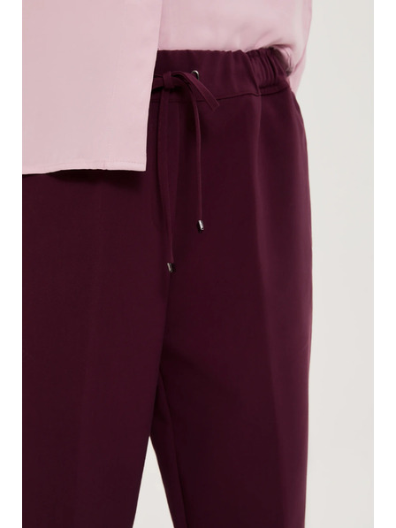 Moodo Vínové kalhoty se strukturou a rovnými nohavicemi Moodo