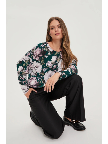 Moodo Černé kalhoty s širokými nohavicemi Moodo