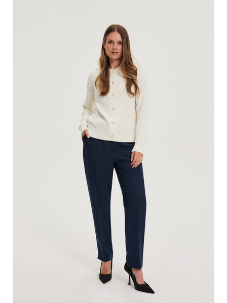 Moodo Tmavě modré kalhoty s rovnými nohavicemi v klasu Moodo