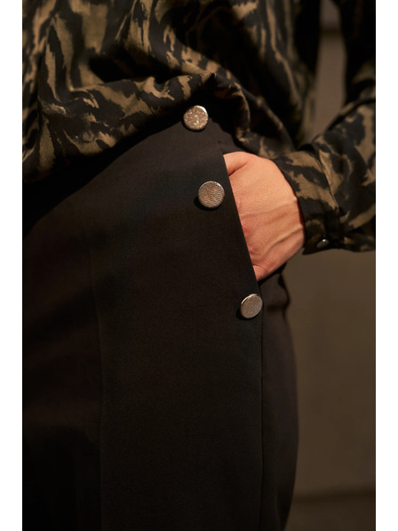 Moodo Černé cigaretové kalhoty Moodo