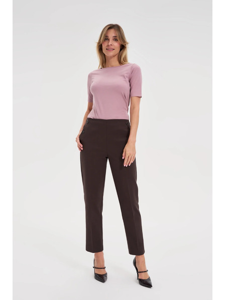 Moodo Hnědé cigaretové kalhoty Moodo